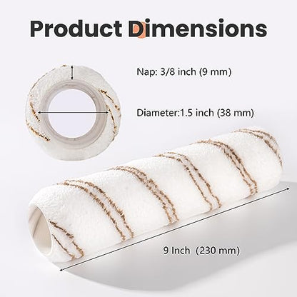 Mister Rui 9 Inch Paint Roller Kit with Microfiber Covers & Extension Pole - size: 11 Pack 9 Inch Paint Roller Kit & Extension Pole
