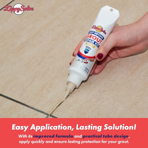 ZippySolve Tile Grout Repair Kit, Refresh Tile, Grout Sealer (8.8oz, Beige) - color: Beige