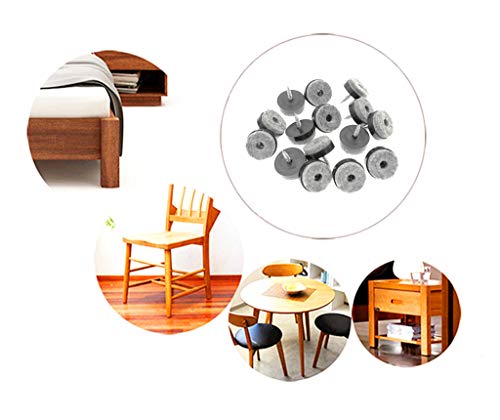 ALIMITOPIA 40pcs Screw-on Furniture Felt Pad Chair Glide Slider Hardwood Floor Protector for Wooden Leg Feet of Chair Table Furniture(Φ28mm or 1.1";Black) - size: 28mm(Black)