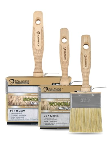 ROLLINGDOG Deck Stain Brush Set - size: 2.7",4.5",6"