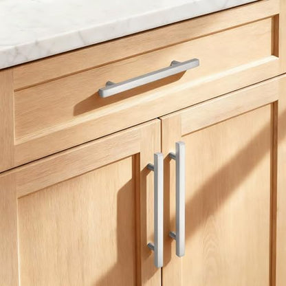 Probrico Brushed Nickel Cabinet Pulls & Handles 6.3" CC Square 5 Pack - color: Brushed Nickel, size: Hole Center: 160mm(6.3inch)