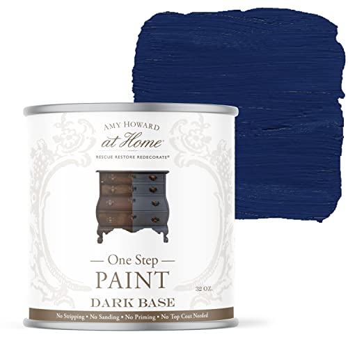 AMY HOWARD AT HOME Chalk-Based One Step Paint for Furniture, Cabinetry, Decor, Finish, and More | No Stripping, Sanding, or Priming | Dark Base | 16 Ounce | American Dream - color: American Dream, size: 16 Fl Oz (Pack of 1)