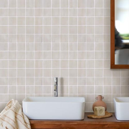 Commomy Matte 3D Peel and Stick Backsplash for Kitchen,10 Pcs 11.8"x11.8" - color: Textured Beige Gradient