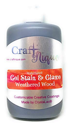 CrystaLac, CraftNique Water Based Gel Stain & Glaze (4 oz, Weathered Wood) - color: Weathered Wood