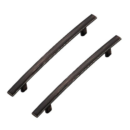 30 Pack Oil Rubbed Bronze Cabinet Handles, 5" Hole Center Curved Pulls - color: Oil Rubbed Bronze, size: 5" Hole Center