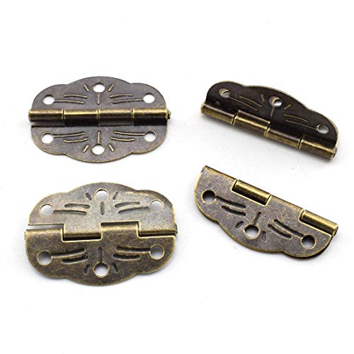 SDTC Tech Antique Butterfly Pattern Round Hasp Latch and Oval Hinges Kit - color: With padlock hole