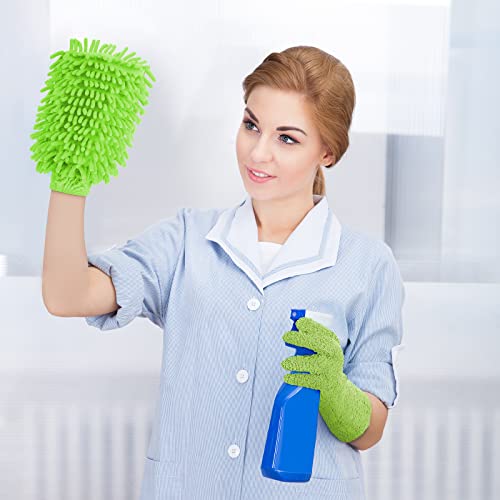 Potchen 6 Pcs Microfiber Dusting Mitt Glove for Plant - color: Navy Blue, Green