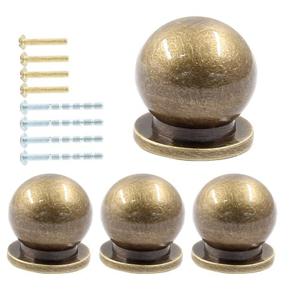 Jiozermi 4 Pack Mini Round Solid Brass Knobs, 1/2 Inch (12mm), Bronze - color: Bronze, size: 1/2 Inch(12mm)
