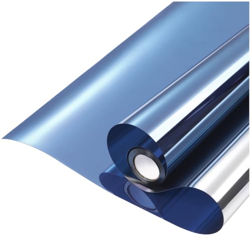 rabbitgoo Window Privacy Film One Way, 17.5" x 157.4", Blue Silver - color: Blue-silver, size: 17.5" x 157.4"