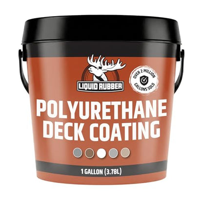 Liquid Rubber Polyurethane Deck Coating - Textured, Stone Grey, 1 Gallon - color: Textured Stone Grey, size: 128 Fl Oz (Pack of 1)