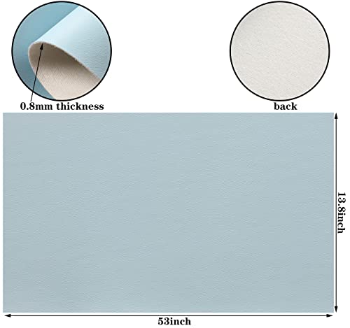 Picheng Smooth Faux Leather Sheets: 13.8"X53" Solid Soft Faux Leather Roll - color: Light Blue