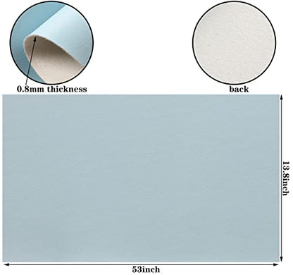 Picheng Smooth Faux Leather Sheets: 13.8"X53" Solid Soft Faux Leather Roll - color: Light Blue