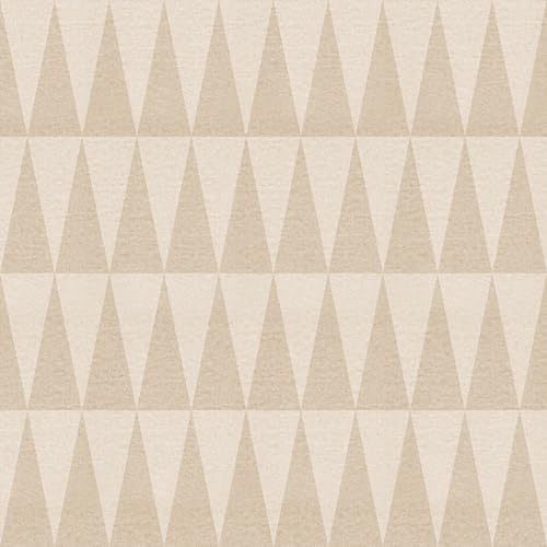 Chunlei Peel and Stick Wallpaper, Beige Geometric Triangle Pattern, Waterproof Vinyl, 236in x 17.7in, Removable Reusable, Eco-Friendly, for Bedroom Living Room Rental Apartment - color: Beige01, size: 17.7" x 236.2"