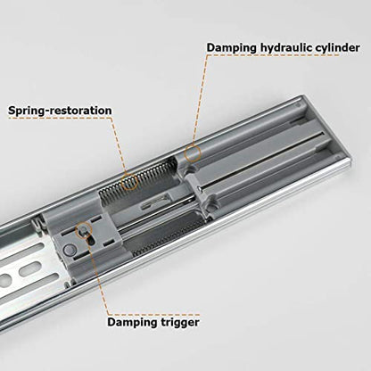 LONTAN 10 Pairs Soft Close Drawer Slides 12 Inch Heavy Duty Cabinet Rails - color: Silver-Soft Close, size: 12 Inch - Drawer Slide