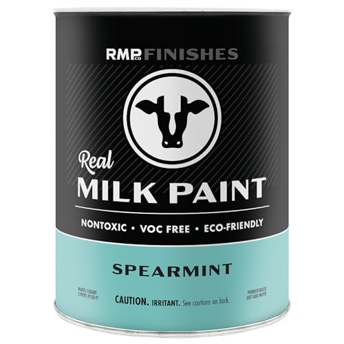RMP Finishes Real Milk Paint Powder for Wood Furniture, Cabinets, Walls, Brick, and Stone, Matte Finish, Water-Based, Organic, Spearmint, 1 Quart - color: Spearmint, size: 32 Ounce (Pack of 1)