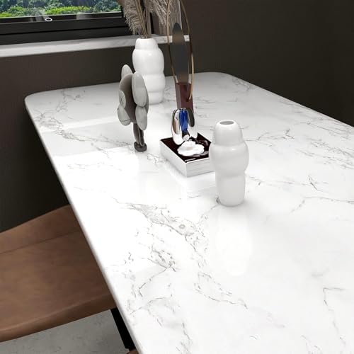 Marble Contact Paper White Peel and Stick Wallpaper for Kitchen Countertop - color: Gray/White, size: 15.7" x 118.1"
