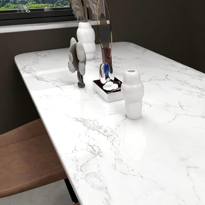 Marble Contact Paper White Peel and Stick Wallpaper for Kitchen Countertop - color: Gray/White, size: 17.7" x 393.7"