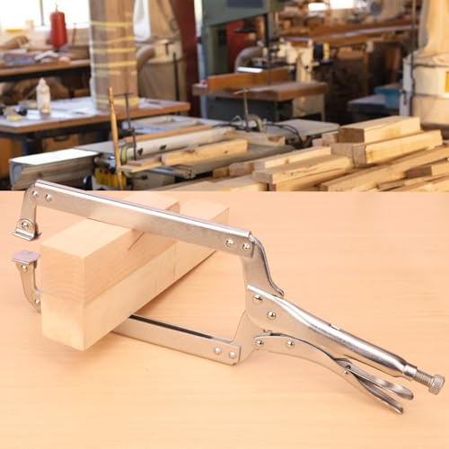 4 Pack 18 Inch C-Clamp Locking Pliers with Swivel Pads, Heavy Duty, Adjustable Vise Grip C Clamps for Woodworking and Home Improvement - size: 4 Pack 18 Inch