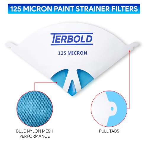 1000pcs 125 Micron Paint Strainer Filters with Blue Nylon Mesh - size: 1000 Count