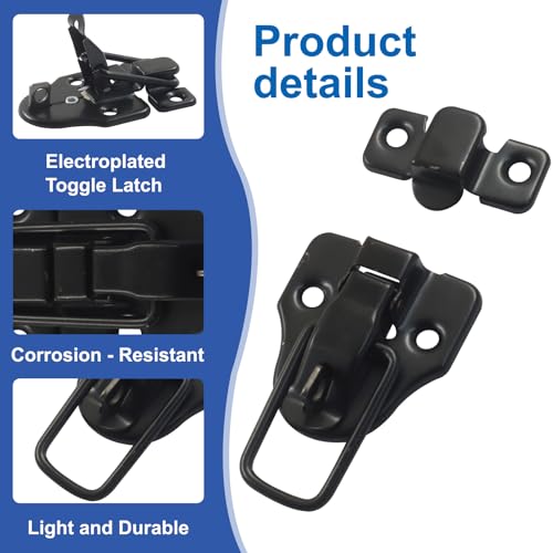 2-Pack Metal Toggle Latch, Black - color: Black