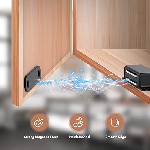 Ravinte Matte Black Magnetic Door Catch, Black Cabinet Magnets 4 Pack - color: Matte Black