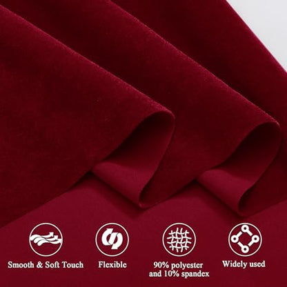 1 Yard Red Velvet Fabric 63 Inch Wide - color: Red, size: 1 Yard
