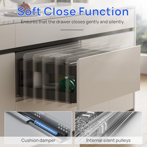 16 Inch Soft Close Undermount Drawer Slides for Frameless Cabinets - color: Soft Close Without Bracket, size: 16 Inch (400 mm)