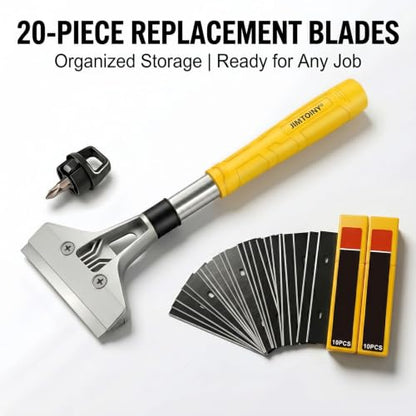Razor Blade Scraper 4-Inch Floor Scraper Built-in Screwdriver - color: Yellow Razor Blade Scraper