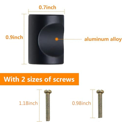 12 Pcs Aluminum Cylinder Drawer Pulls Wardrobe Knobs Modern Cylindrical Handle Minimalist Cabinet Handle Used for Cabinet Dresser (Black) - size: Black