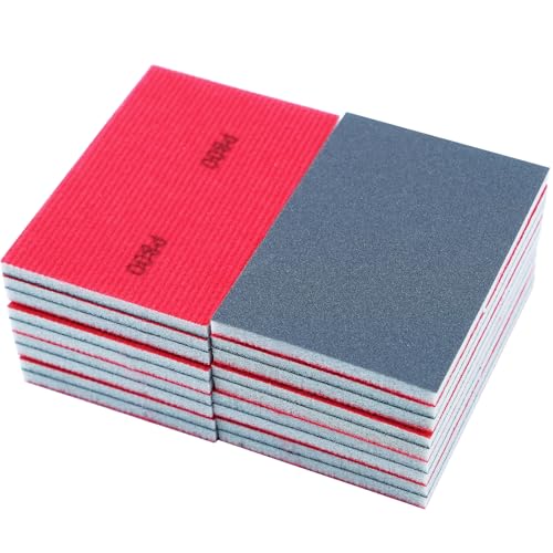 18PCS 180Grit/#800 Sanding Sponge Assortment Pack, 4x3 Inch Medium Grit Hand Sanding Block Variety Pack, Wet Dry Flexible Sandpaper Sponge for Drywall, Model, Wood, Furniture - size: 180Grit/#800