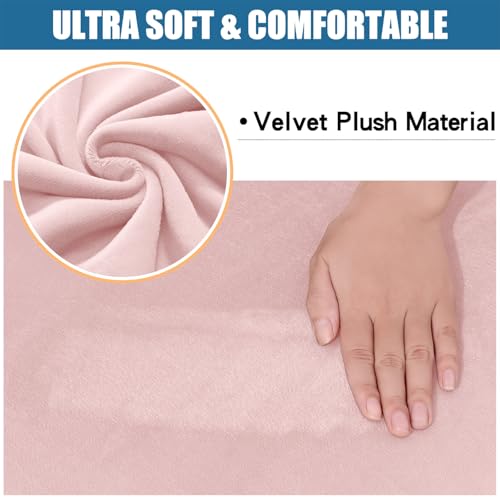 Smiry Velvet Seat Covers for Dining Room Chair Set of 2 - color: Light Pink, size: Set of 2