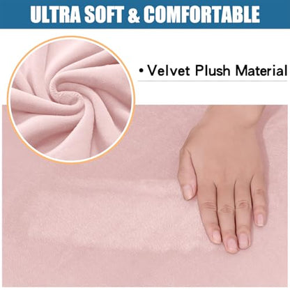 Smiry Velvet Seat Covers for Dining Room Chair Set of 2 - color: Light Pink, size: Set of 2