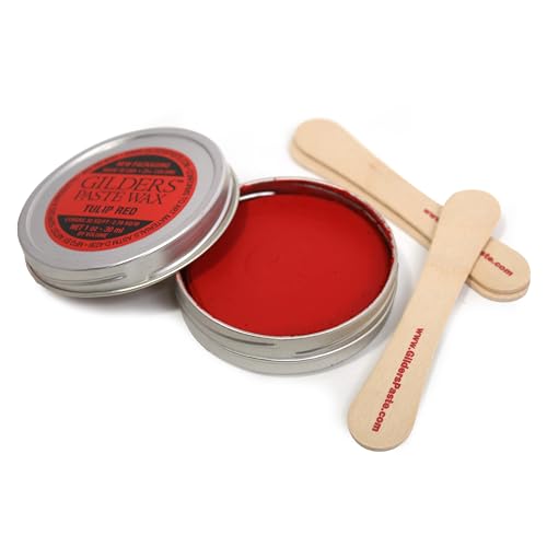 Gilders Paste Wax paste, Gilders paste wax 1 ounce canister, gilders wax paste 30 ml canister (TULIP RED)