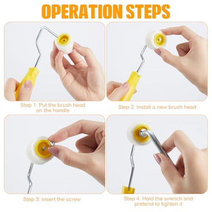 Honeydak 4 Pack Mini Paint Roller with Replacement Heads, 0.8 Inch - size: 0.8 Inch