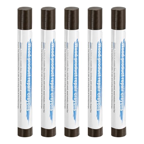 HARFINGTON 5pcs Wood Filler Sticks Wooden Wax Touch Up Furniture Repair Crayons for Scratch Hole Wood, Black Wood - color: Black Wood