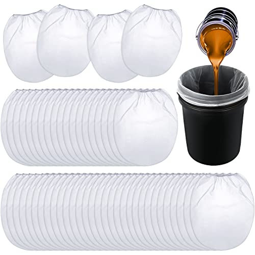 Patelai 100 Pcs 5 Gallon Paint Strainer Bags with Fine Mesh Elastic Top - size: 5 Gallon