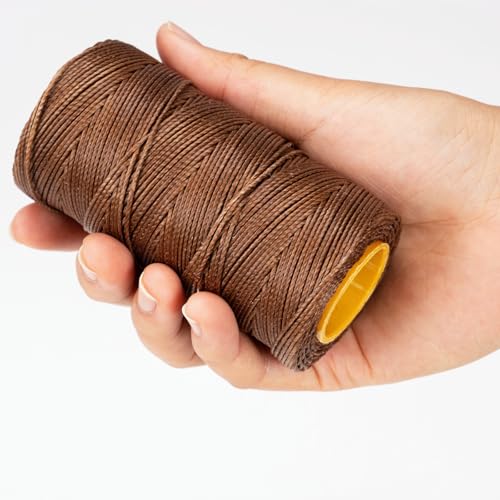 Sail Repair Kit with Sail Needle, Thick Waxed String Whipping Twine Brown - color: Brown