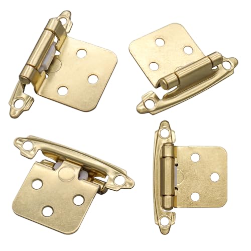 1/2 Inch Overlay Kitchen Cabinet Hinges Gold, 50 Pack(25 Pairs) - color: Gold, size: 50 Pack(25 Pairs)