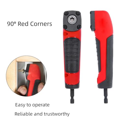 Wokyo Mini Right Angle Power Screwdriver Right Angle Bit Socket Adapter 1/4In 90 Degree Rotatable Screwdriver Kit Wrench, Practical Small Furniture, Ideal for Use in Tight Spaces or Repairs