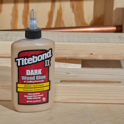 Titebond 3703 Cross-Linking Polyvinyl Acetate Dark Wood Glue, 8 Oz, Bottle, Light, Liquid, 8 Ounce, Brown (Pack of 2) - size: 8 Fl Oz (Pack of 2)