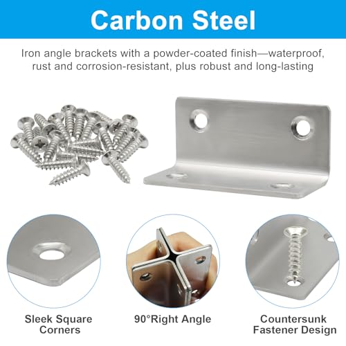 4 Pcs Corner Brace Angle Bracket, 2.36"x 1", Silver - size: silver,2.36"x 1"