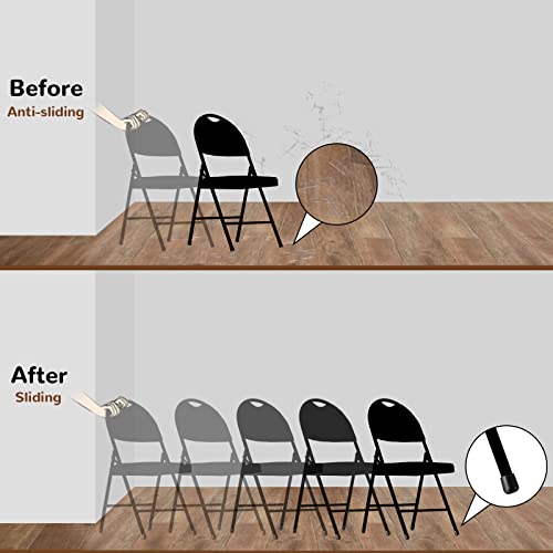 Jetec 36 Pcs 7/8 Inch Folding Chair Leg Caps Round Protectors, Black - color: Black, size: 7/8in