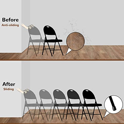 Jetec 36 Pcs 7/8 Inch Folding Chair Leg Caps Round Protectors, Black - color: Black, size: 7/8in
