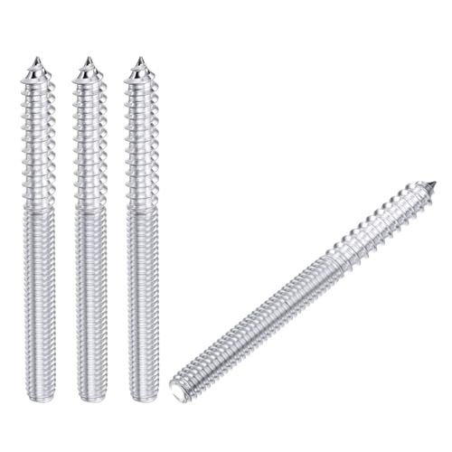 8pcs Hanger Bolts 5/16"-18x3-1/2 Silver Zinc Coated - color: White, size: 5/16"-18x3-1/2"