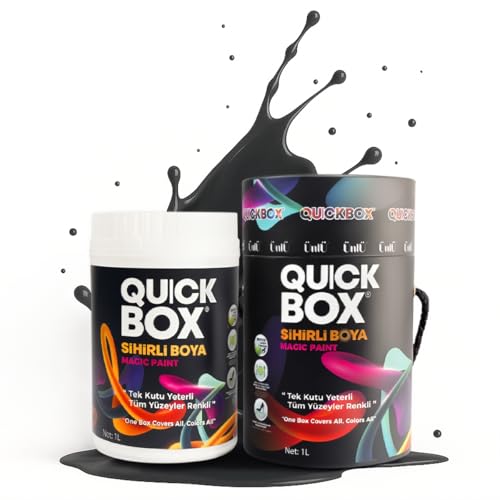 QUICKBOX® Cabinet Paint for Kitchen Cabinets & Furniture, Paint and Primer in One, No Sanding Required, Water-Based, Silk Matte Finish, Low VOC, 33.8 Fl Oz (1 Liter) (Charcoal Gray) - color: Charcoal Gray