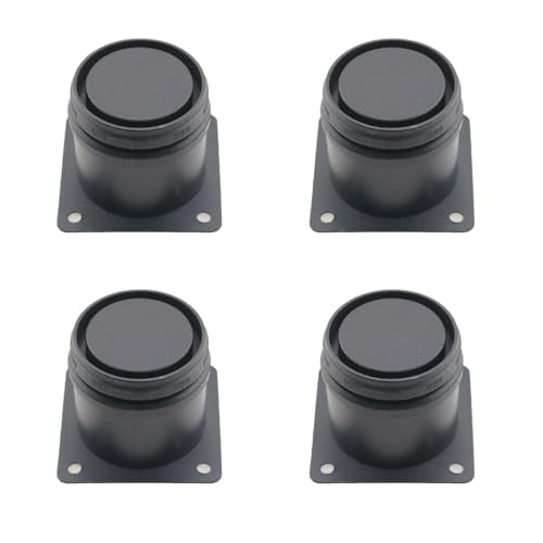TAODAN 4PCS 2 Inch Metal Replacement Foot Pads with Mounting Screws Adjustable Round Furniture Riser Replacement Leg for Coffee Table Sofa Cabinet Wardrobe Bed