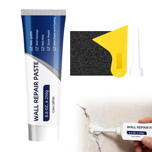 Wall Repair Pastes, Wall Repair Kit with Scraper Squeeze Nozzle, Wall Mending Agent for Filling Cracks and Holes