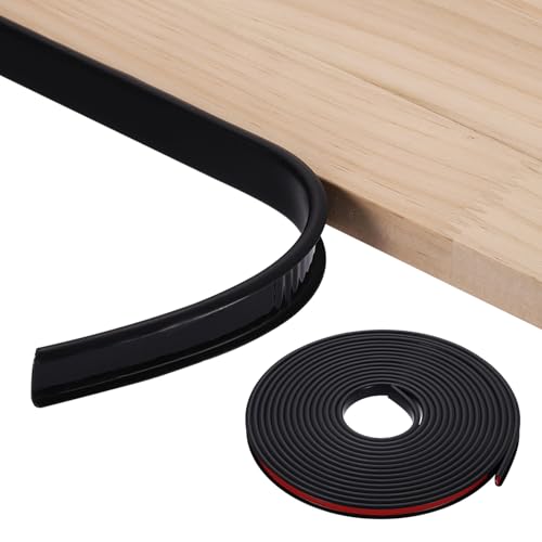 uxcell U-Shape Edge Banding, 0.35 Inch x 19.7Ft TPE Self-Adhesive Veneer Edging Trim Furniture Flexible Corner Edge Protector for Cabinets Countertop Shelves Restoration, Black - color: Black, size: 0.35 Inch x 19.7Ft