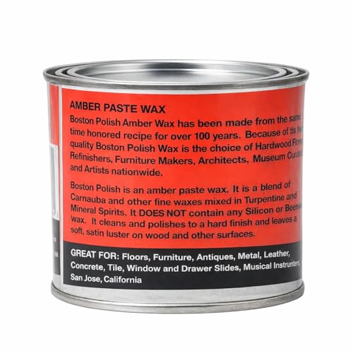 Boston Polish Amber Paste Wax - Hard Finish Surface Protection Wax, 16 oz