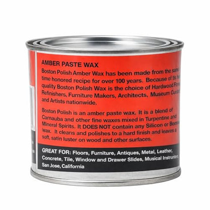 Boston Polish Amber Paste Wax - Hard Finish Surface Protection Wax, 16 oz